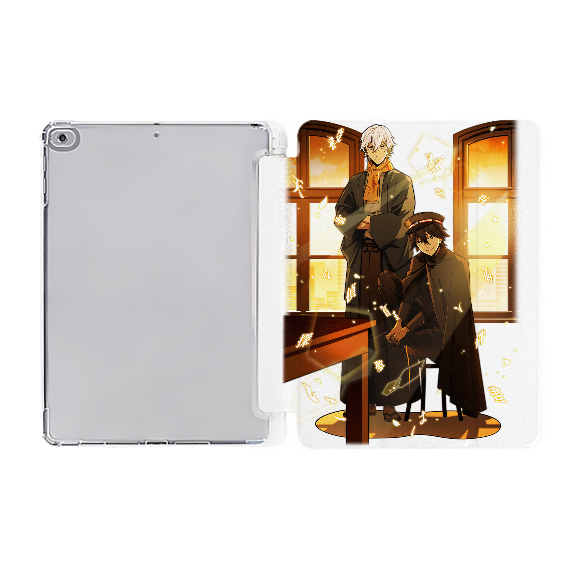 （画像用） 文豪ストレイドッグス Bungo Stray Dogs IPad ケース ペン収納付き 三つ折りスタンド PUレザー×シリコン 対応機種9.5/10.5/10.9インチ